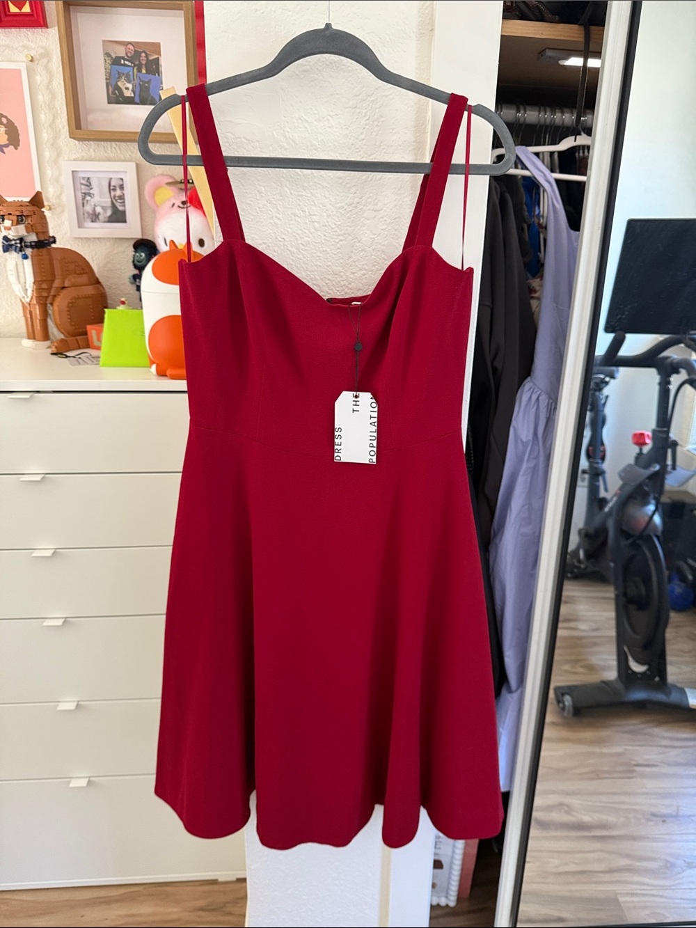 Dress the Population Red Fit-and-Flare Mini Dress